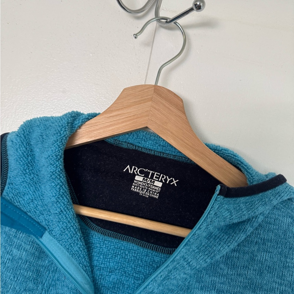 Arc'teryx Teal Blue Full-Zip Hooded Fleece Jacket - Picture 2 of 4